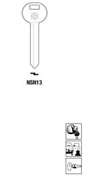 Toon details voor Silca Autosleutel z/plastic kop brass NSN13 Afbeelding van Silca Autosleutel z/plastic kop brass NSN13