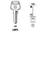 Toon details voor Silca Autosleutel z/plastic kop brass LMP5 Afbeelding van Silca Autosleutel z/plastic kop brass LMP5