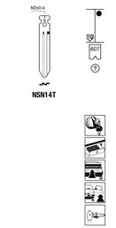 Toon details voor Silca Autosleutel z/plastic kop brass NSN14T Afbeelding van Silca Autosleutel z/plastic kop brass NSN14T