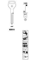 Toon details voor Silca Autosleutel z/plastic kop brass NSN19 Afbeelding van Silca Autosleutel z/plastic kop brass NSN19