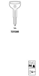 Toon details voor Silca Autosleutel z/plastic kop brass TOY39R Afbeelding van Silca Autosleutel z/plastic kop brass TOY39R