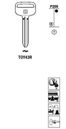 Toon details voor Silca Autosleutel z/plastic kop brass TOY43R Afbeelding van Silca Autosleutel z/plastic kop brass TOY43R