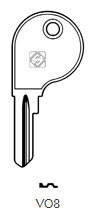 Toon details voor Silca Autosleutel z/plastic kop brass VO8 Afbeelding van Silca Autosleutel z/plastic kop brass VO8