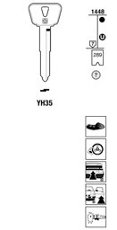 Toon details voor Silca Autosleutel z/plastic kop brass YH35 Afbeelding van Silca Autosleutel z/plastic kop brass YH35