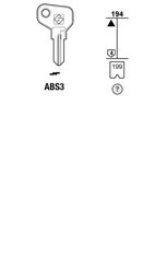 Toon details voor Silca Autosleutel z/plastic kop staal ABS3 Afbeelding van Silca Autosleutel z/plastic kop staal ABS3