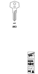 Toon details voor Silca Autosleutel z/plastic kop staal AK3 Afbeelding van Silca Autosleutel z/plastic kop staal AK3