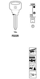 Toon details voor Silca Autosleutel z/plastic kop brass FO22R Afbeelding van Silca Autosleutel z/plastic kop brass FO22R