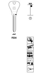 Toon details voor Silca Autosleutel z/plastic kop brass FO34 Afbeelding van Silca Autosleutel z/plastic kop brass FO34