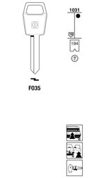 Toon details voor Silca Autosleutel z/plastic kop brass FO35 Afbeelding van Silca Autosleutel z/plastic kop brass FO35