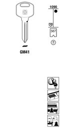 Toon details voor Silca Autosleutel z/plastic kop brass GM41 Afbeelding van Silca Autosleutel z/plastic kop brass GM41