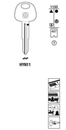Toon details voor Silca Autosleutel z/plastic kop brass HYN11 Afbeelding van Silca Autosleutel z/plastic kop brass HYN11