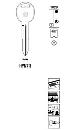 Toon details voor Silca Autosleutel z/plastic kop brass HYN7R Afbeelding van Silca Autosleutel z/plastic kop brass HYN7R