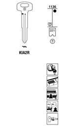 Toon details voor Silca Autosleutel z/plastic kop brass KIA2R Afbeelding van Silca Autosleutel z/plastic kop brass KIA2R