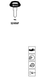 Toon details voor Silca Autosleutel plastic kop staal SZ4RAP Afbeelding van Silca Autosleutel plastic kop staal SZ4RAP