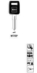 Toon details voor Silca Autosleutel plastic kop staal WT7EP Afbeelding van Silca Autosleutel plastic kop staal WT7EP