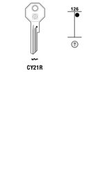 Toon details voor Silca Autosleutel z/plastic kop brass CY21R Afbeelding van Silca Autosleutel z/plastic kop brass CY21R