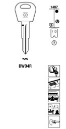 Toon details voor Silca Autosleutel z/plastic kop brass DWO4R Afbeelding van Silca Autosleutel z/plastic kop brass DWO4R