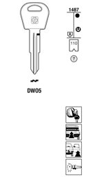 Toon details voor Silca Autosleutel z/plastic kop brass DWO5 Afbeelding van Silca Autosleutel z/plastic kop brass DWO5