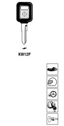 Toon details voor Silca Autosleutel plastic kop staal KW12P Afbeelding van Silca Autosleutel plastic kop staal KW12P