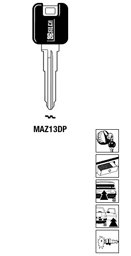 Toon details voor Silca Autosleutel plastic kop staal MAZ13DP Afbeelding van Silca Autosleutel plastic kop staal MAZ13DP