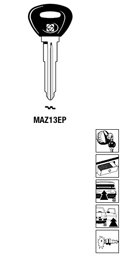 Toon details voor Silca Autosleutel plastic kop staal MAZ13EP Afbeelding van Silca Autosleutel plastic kop staal MAZ13EP