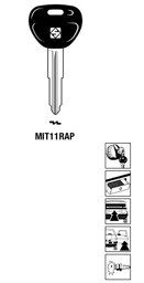 Toon details voor Silca Autosleutel plastic kop staal MIT11RAP Afbeelding van Silca Autosleutel plastic kop staal MIT11RAP