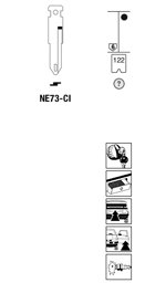 Toon details voor Silca Autosleutel z/plastic kop staal NE73-CI Afbeelding van Silca Autosleutel z/plastic kop staal NE73-CI