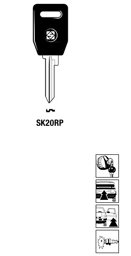 Toon details voor Silca Autosleutel plastic kop staal SK20RP Afbeelding van Silca Autosleutel plastic kop staal SK20RP