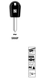 Toon details voor Silca Autosleutel plastic kop staal SX6GP Afbeelding van Silca Autosleutel plastic kop staal SX6GP