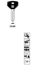 Toon details voor Silca Autosleutel plastic kop staal CY16P Afbeelding van Silca Autosleutel plastic kop staal CY16P