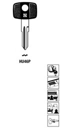 Toon details voor Silca Autosleutel plastic kop staal HU46P Afbeelding van Silca Autosleutel plastic kop staal HU46P