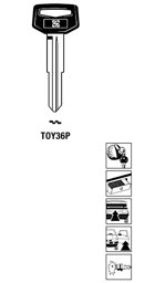 Toon details voor Silca Autosleutel plastic kop brass TOY36P Afbeelding van Silca Autosleutel plastic kop brass TOY36P