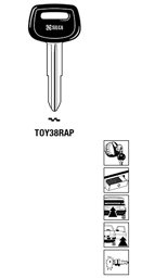 Toon details voor Silca Autosleutel plastic kop brass TOY38RAP Afbeelding van Silca Autosleutel plastic kop brass TOY38RAP