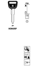 Toon details voor Silca Autosleutel plastic kop brass HON40RP Afbeelding van Silca Autosleutel plastic kop brass HON40RP