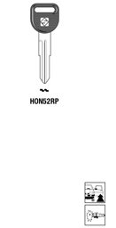 Toon details voor Silca Autosleutel plastic kop brass HON52RP Afbeelding van Silca Autosleutel plastic kop brass HON52RP