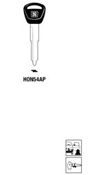 Toon details voor Silca Autosleutel plastic kop brass HON54AP Afbeelding van Silca Autosleutel plastic kop brass HON54AP