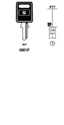 Toon details voor Silca Autosleutel plastic kop brass HW1P Afbeelding van Silca Autosleutel plastic kop brass HW1P