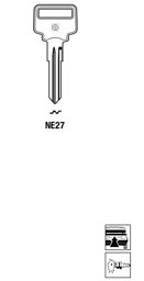 Toon details voor Silca Autosleutel plastic kop brass NE26P Afbeelding van Silca Autosleutel plastic kop brass NE26P