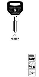 Toon details voor Silca Autosleutel plastic kop brass NE38CP Afbeelding van Silca Autosleutel plastic kop brass NE38CP
