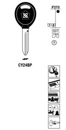 Toon details voor Silca Autosleutel plastic kop brass CY24BP Afbeelding van Silca Autosleutel plastic kop brass CY24BP