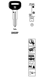 Toon details voor Silca Autosleutel plastic kop brass DH5RP Afbeelding van Silca Autosleutel plastic kop brass DH5RP