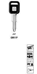 Toon details voor Silca Autosleutel plastic kop brass GM11P Afbeelding van Silca Autosleutel plastic kop brass GM11P
