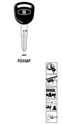 Toon details voor Silca Autosleutel plastic kop brass FO33AP Afbeelding van Silca Autosleutel plastic kop brass FO33AP