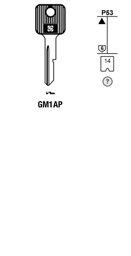 Toon details voor Silca Autosleutel plastic kop brass GM1AP Afbeelding van Silca Autosleutel plastic kop brass GM1AP