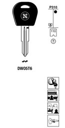 Toon details voor Silca Transpondersleutel brass DWO5T6 Afbeelding van Silca Transpondersleutel brass DWO5T6