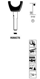 Toon details voor Silca Transpondersleutel brass HU66CT6 Afbeelding van Silca Transpondersleutel brass HU66CT6