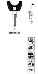 Toon details voor Silca Transpondersleutel brass NSN11AT11 Afbeelding van Silca Transpondersleutel brass NSN11AT11