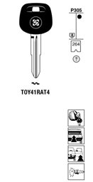 Toon details voor Silca Transpondersleutel brass TOY41RAT4 Afbeelding van Silca Transpondersleutel brass TOY41RAT4