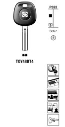 Toon details voor Silca Transpondersleutel nikkel TOY48BT4 Afbeelding van Silca Transpondersleutel nikkel TOY48BT4