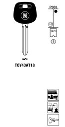 Toon details voor Silca Transpondersleutel brass TOY43AT18 Afbeelding van Silca Transpondersleutel brass TOY43AT18